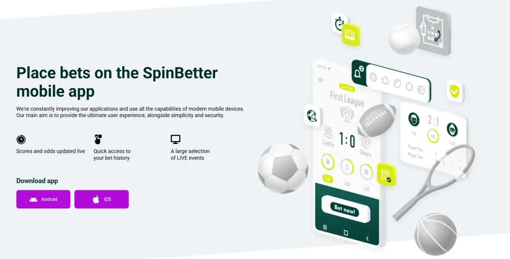 Official SpinBetter mobile installation page