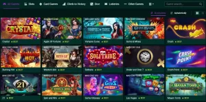 SpinBetter casino lobby with game categories and tiles